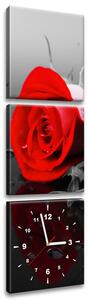 Obraz s hodinami Roses and spa - 3 dielny Rozmery: 30 x 90 cm
