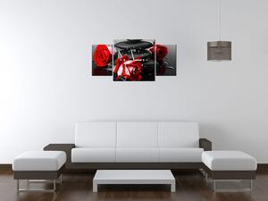 Obraz s hodinami Roses and spa - 3 dielny Rozmery: 90 x 70 cm