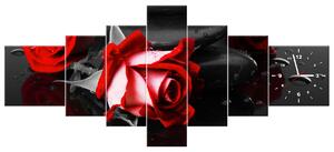 Obraz s hodinami Roses and spa - 7 dielny Rozmery: 160 x 70 cm