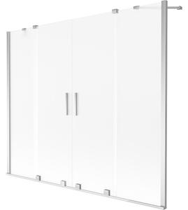 Mexen Velar Duo, 2-krídlová posuvná vaňová zástena 180 x 150 cm, 8mm sklo námraza, chrómová, 896-180-000-32-01