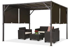 Kovová pergola na terasu Santorini 3 x 3 m hnedá Garden Point