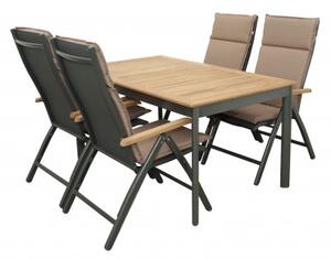 Doppler Concept teak FSC® 4+1 - záhradné sedenie (hliník/drevo)