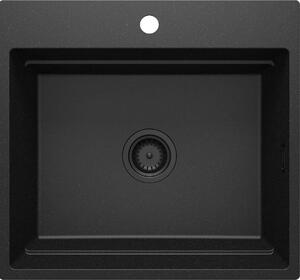 Deante Magnetic, 1-komorový granitový drez 560x520x220mm, grafitová metalíza, DEA-ZRM_G10A