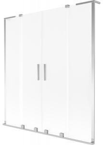 Mexen Velar L Duo, 2-krídlová posuvná vaňová zástena 140 x 150 cm, 8mm sklo námraza, chrómová, 896-140-003-32-01