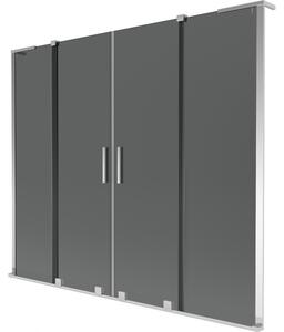 Mexen Velar L Duo, 2-krídlová posuvná vaňová zástena 170 x 150 cm, 8mm šedé sklo, chrómová, 896-170-003-42-01