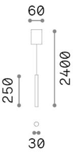 Závesné svietidlo LED 3000K čierna IP20 Ideal Lux LOOK 371078