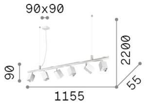 Závesné svietidlo 6x GU10 mosadzná IP20 Ideal Lux DYNAMITE 371429