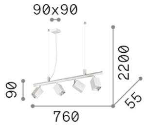Závesné svietidlo 4x GU10 biela IP20 Ideal Lux DYNAMITE 367453