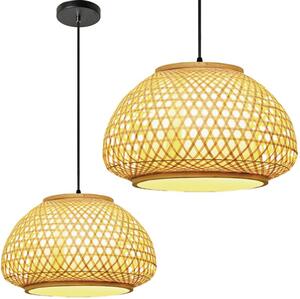 Toolight Natural, závesné stropné svietidlo 1xE27 APP1649-1CP, prírodná hnedá, OSW-05116