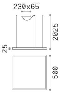 Závesné svietidlo LED 3000K mosadzná IP20 Ideal Lux ORACLE 370415