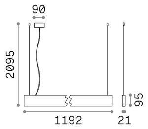 Závesné svietidlo LED 4000K biela IP20 Ideal Lux STEEL 368986