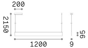 Závesné svietidlo LED 3000K biela IP20 Ideal Lux STEEL 368795