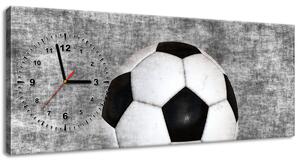 Obraz s hodinami Futbalová lopta Rozmery: 100 x 40 cm