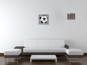 Obraz s hodinami Futbalová lopta Rozmery: 100 x 40 cm