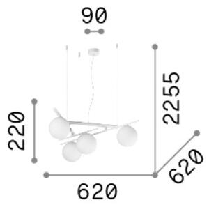 Závesné svietidlo 4x G9 zlatá IP20 Ideal Lux ATLAS 365107