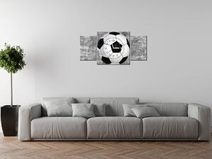 Obraz s hodinami Futbalová lopta - 3 dielny Rozmery: 90 x 70 cm