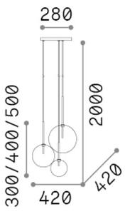 Závesné svietidlo 3x G4 jantárová IP20 Ideal Lux EQUINOXE 364827