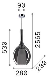 Závesné svietidlo 2x E27 dymová IP20 Ideal Lux KALIQUE 359618