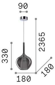 Závesné svietidlo 1x E27 modrá IP20 Ideal Lux KALIQUE 359960