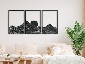 Drevko Viacdielny obraz Minimalistické hory pri západe slnka