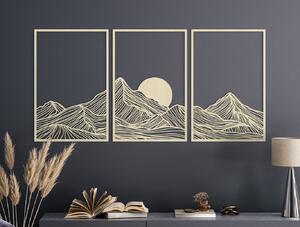 Drevko Viacdielny obraz Minimalistické hory pri západe slnka