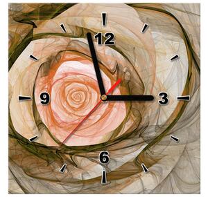Obraz s hodinami Nádherná ruža fraktál Rozmery: 100 x 40 cm