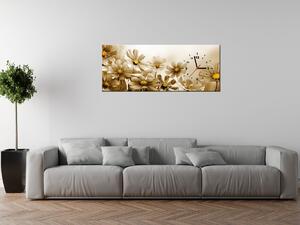 Obraz s hodinami Kvetnatá krása Rozmery: 100 x 40 cm