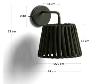 ALDETA záhradná nastenná lampa Zelená