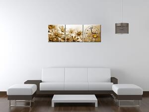 Obraz s hodinami Kvetnatá krása - 3 dielny Rozmery: 80 x 40 cm