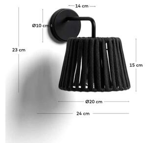 ALDETA záhradná nastenná lampa Čierna