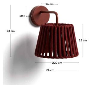 ALDETA záhradná nastenná lampa Terakota