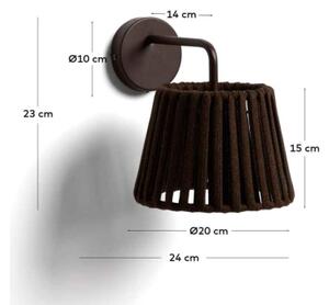 ALDETA záhradná nastenná lampa Hnedá