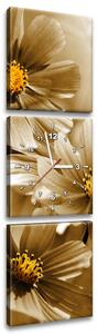 Obraz s hodinami Kvetnatá krása - 3 dielny Rozmery: 30 x 90 cm
