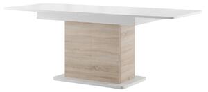 Rozkladací stĺpový jedálenský stôl SMART 03, dub sonoma/biela