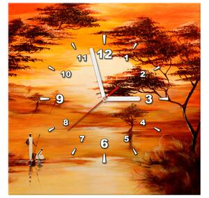 Obraz s hodinami Nádherná Afrika Rozmery: 30 x 30 cm