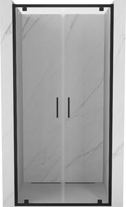 Mexen Exo, dvojité krídlové sprchové dvere 70x200 cm, 6mm číre sklo, čierny profil, 8182-070-000-70-00