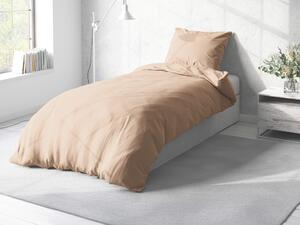 Biante Bavlnené jednofarebné posteľné obliečky Moni MO-047 Béžové Jednolôžko 140x200 a 70x90 cm