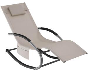 Záhradné lehátko Taya, ergonomické, hojdacia funkcia - béžová, za kus