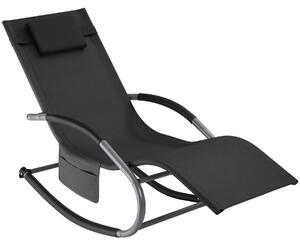 Záhradné lehátko Taya, ergonomické, hojdacia funkcia - čierna, za kus