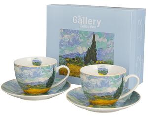 Porcelánová šálka s podšálkou Van Gogh Wheat Field 270 ml sada 2ks