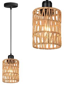 Toolight Boho, závesné stropné svietidlo 1xE27 APP1622-1CP, hnedá-čierna, OSW-05681