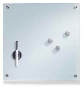ZELLER Tabuľa, nástenka na poznámky magnetická, sklenená, biela 40x40cm