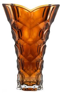 KRIŠTÁĽOVÁ VÁZA BOHEMIA HONEY COMB SMOKEY 355MM