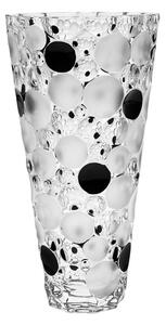 KRIŠTÁĽOVÁ VÁZA BOHEMIA JIHLAVA LISBOA FOND AND BLACK 310MM
