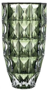 KRIŠTÁĽOVÁ VÁZA BOHEMIA DIAMOND SMOKEY GREEN 280 MM
