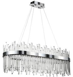 Toolight Toolight, LED krištáľové svietidlo 80x35 cm, 62W, APP1514-CP80, chrómová, OSW-03262