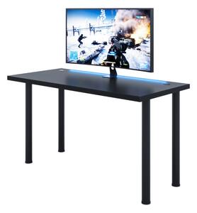 Počítačový herný stôl CODE X1, 135x73-76x65, čierna/čierne nohy