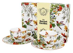 Porcelánová šálka s podšálkou Secret Garden 90 ml sada 2ks