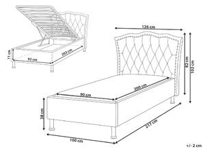 Jednolôžková posteľ 90 cm MATH (s roštom a úl. priestorom) (biela). Vlastná spoľahlivá doprava až k Vám domov. 1007346