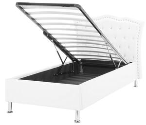 Jednolôžková posteľ 90 cm MATH (s roštom a úl. priestorom) (biela). Vlastná spoľahlivá doprava až k Vám domov. 1007346